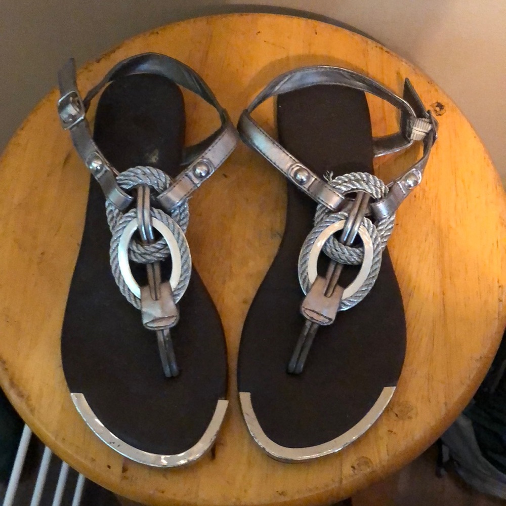 Cute silver and brown sandals